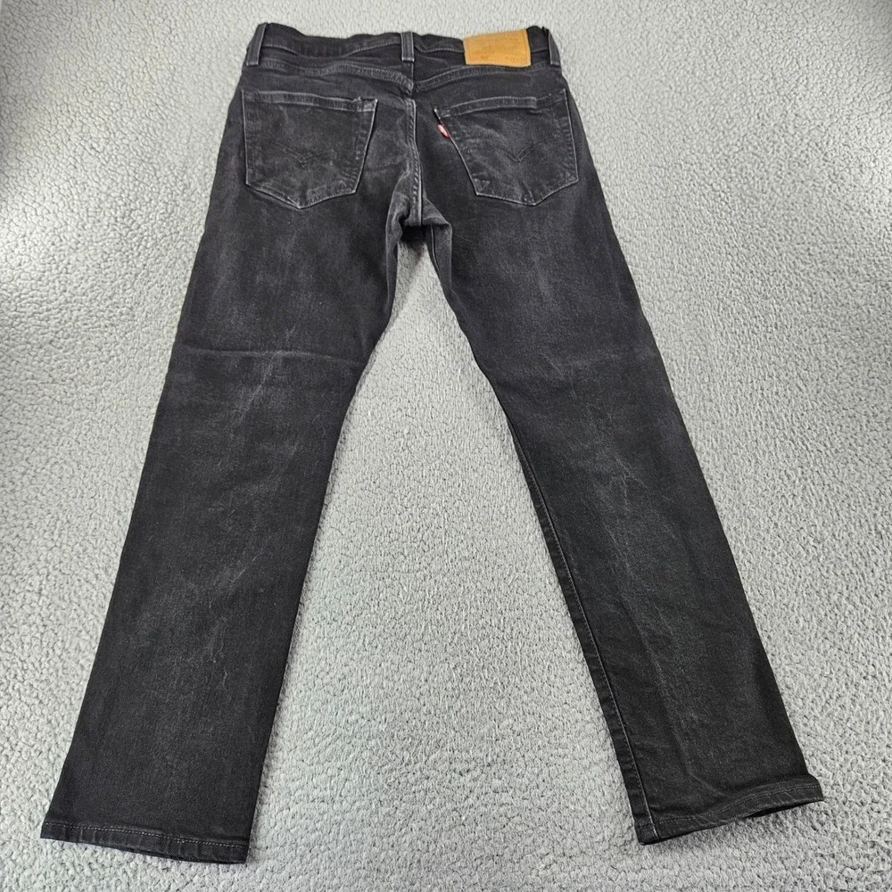 Levis Premium 502 Jeans Mens 29x30 Black Denim Regular Taper Fit‎ Zip Fly